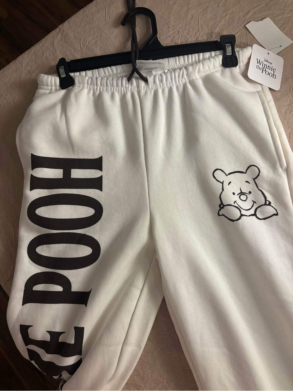 Disney Winnie the Pooh Joggers - Cream with Black Drawstring